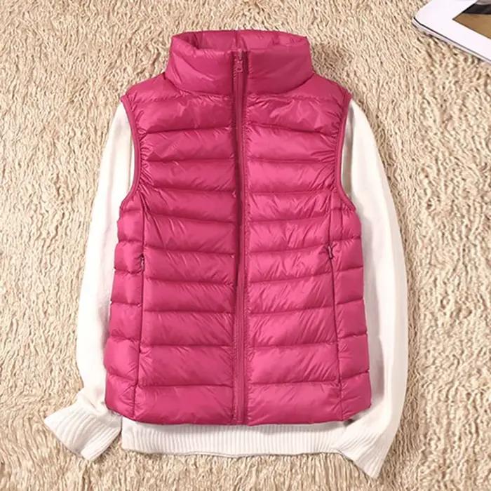 Gilet sans manches pour femmes, veste en duvet Ultra léger pour filles, Gilet Plus léger coupe-vent 