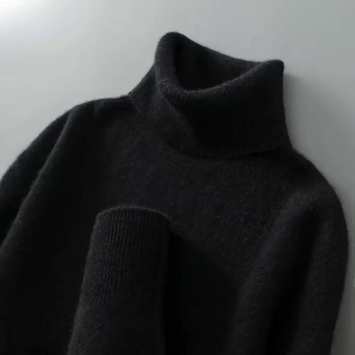 Pull à col haut 100% laine avec pull pour hommes, automne et hiver chaud et manches longues, nouveau