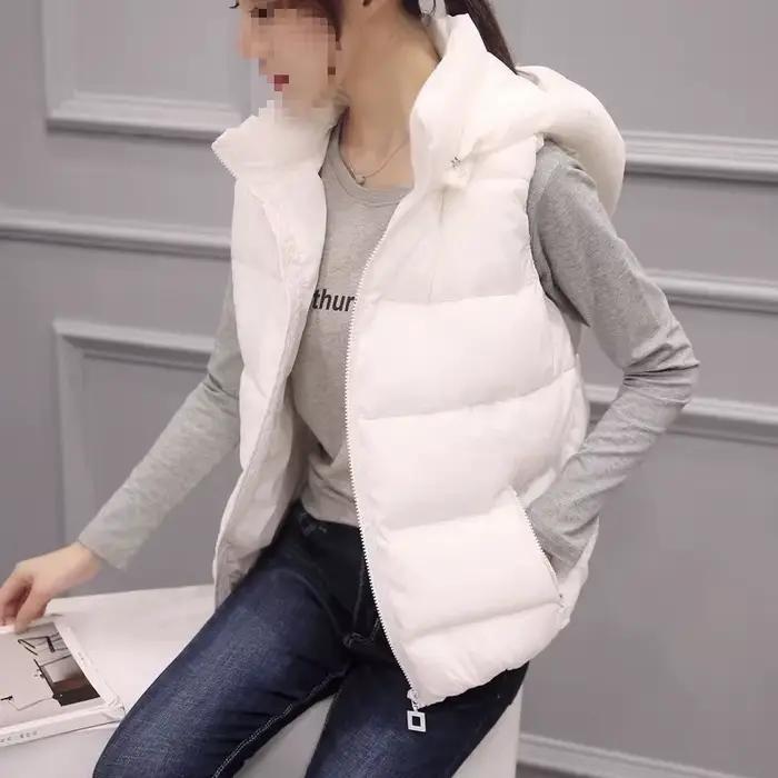 Gilet court en coton pour femme, mode automne-hiver, coupe ajustée, rose, noir, blanc, polyvalent, c
