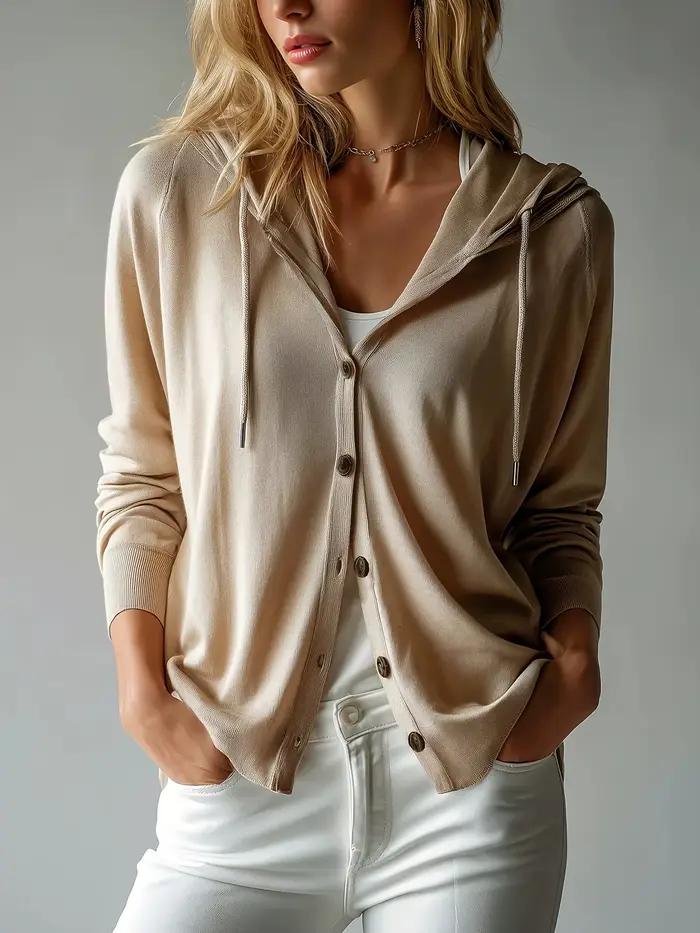 Nouveau cardigan tricoté à capuche multicolore pour femme 2026