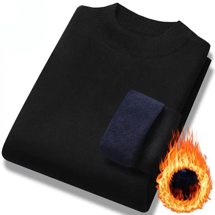Pull à manches longues à col mi-haut pour homme, pull chaud, sous-couche, épais, tendance coréenne, 