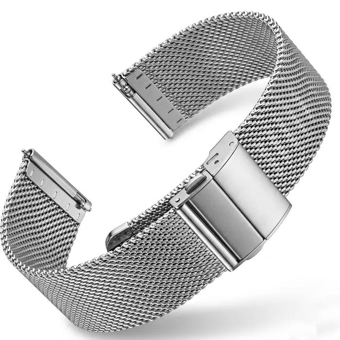 Bracelet de montre en maille milanaise 16 18 20 22 mm à libération rapide en acier inoxydable pour G