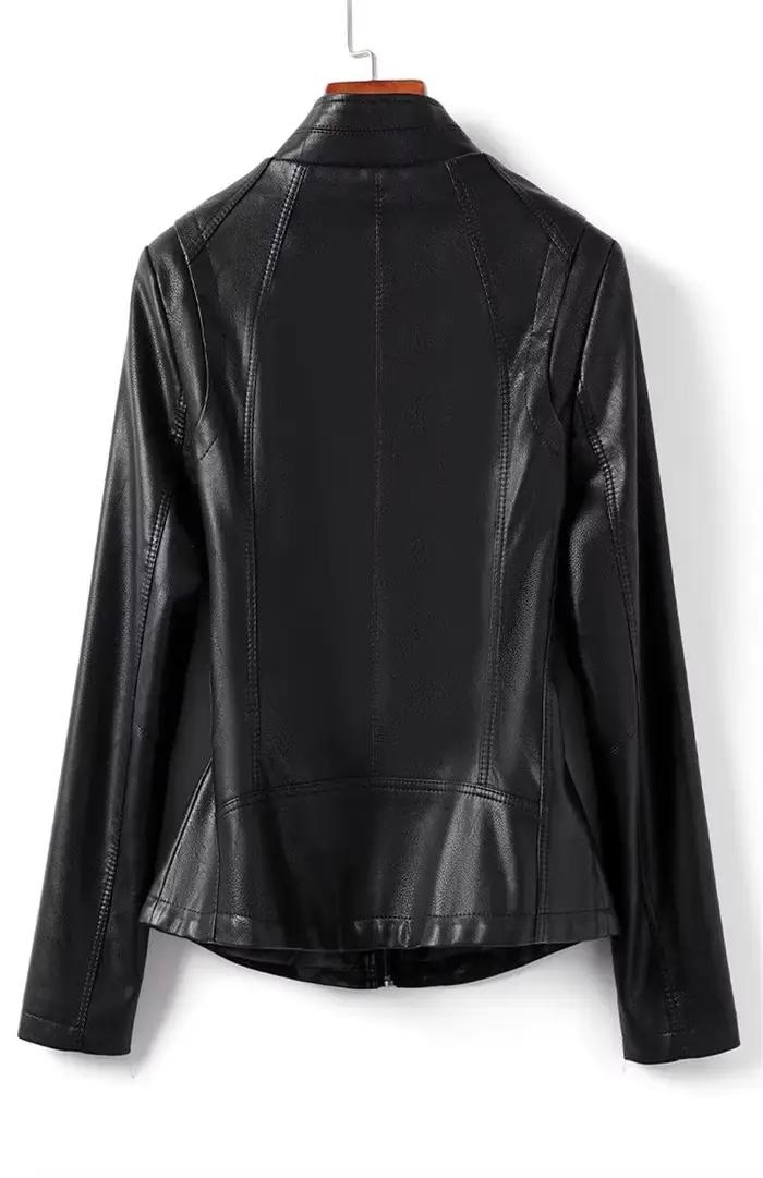 Nouveau printemps automne femmes manteau de peau de mouton 2025 cuir veste coréenne femme col montan