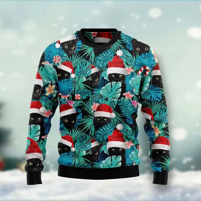 Pull de joyeux Noël imprimé en 3D pour hommes, motif orignal et ours, tricots chauds décontractés, u