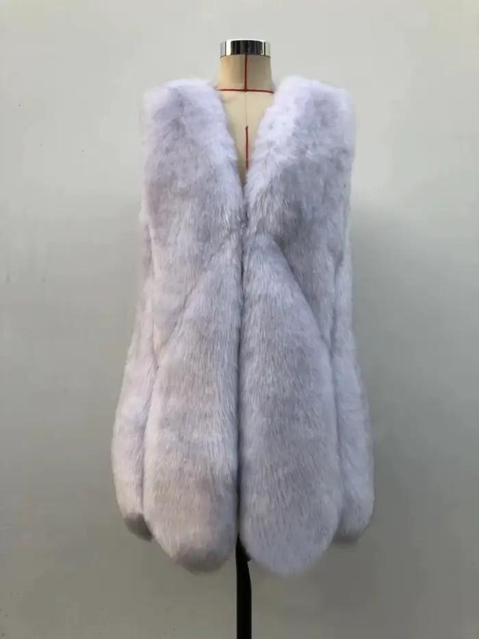 Gilet en fausse fourrure pour femme, veste chaude sans manches, manteau en renard, vêtements d'extér