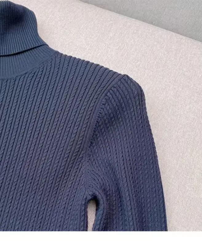 Pull tricoté noir à manches longues pour femmes, coupe cintrée, haut élégant pour dames