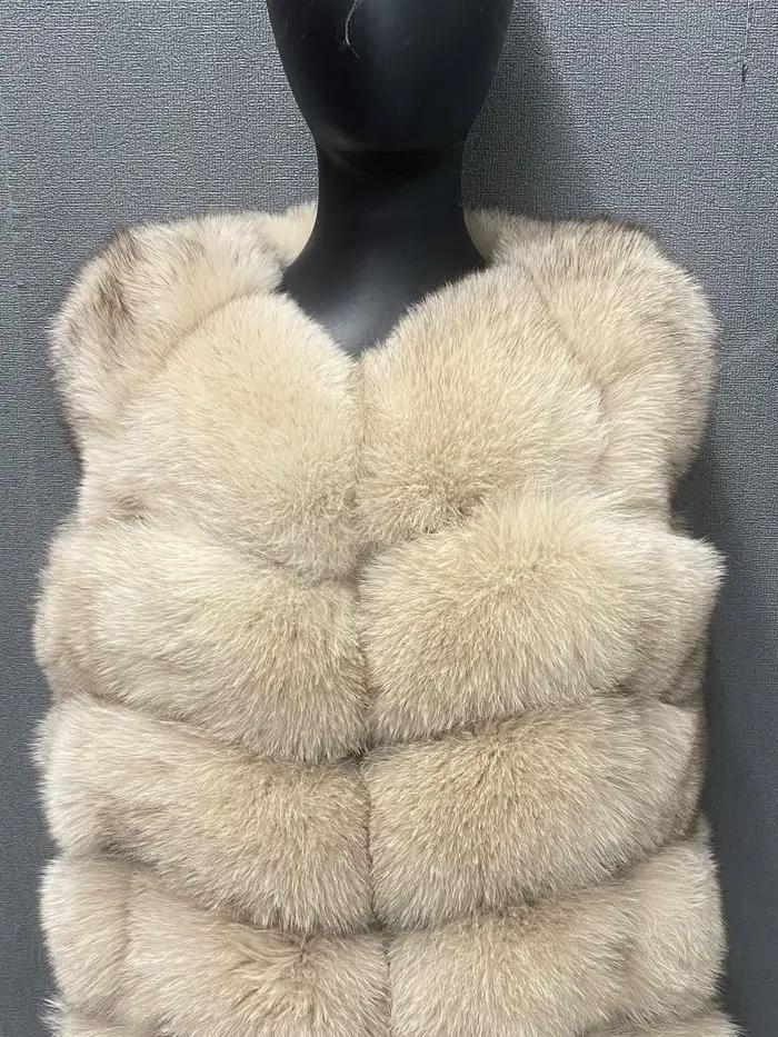 Gilet en fourrure naturelle dames hiver automne manteau gilet chaud en fourrure naturelle gilet pour