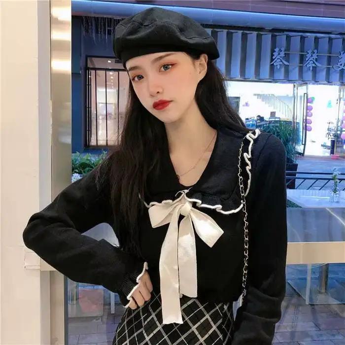 Pull à col de poupée pour femmes, nouveau Style collégial, ample et assorti avec tout, Design avec n