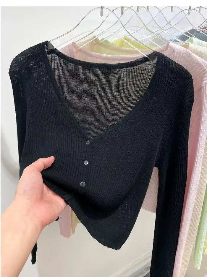 Cardigan coréen pour femmes, mince, décontracté, solide, résistant au soleil, tout-assressentiavec t