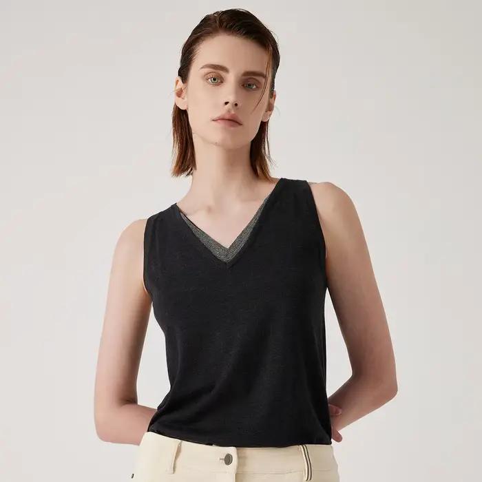 BC1176 – gilet d'été en laine et soie pour femmes, vêtements de luxe, confortables, respirants, à la