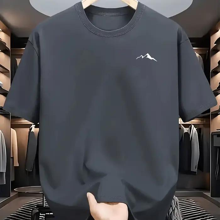 Nouveau T-shirt à col rond au toucher naturel, T-shirt respirant pour homme, T-shirt au style créati