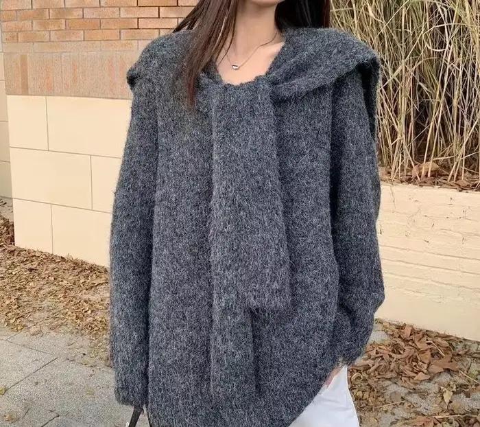 2025 jaune nouveau Style pull châle haut tricoté cravate chemise
