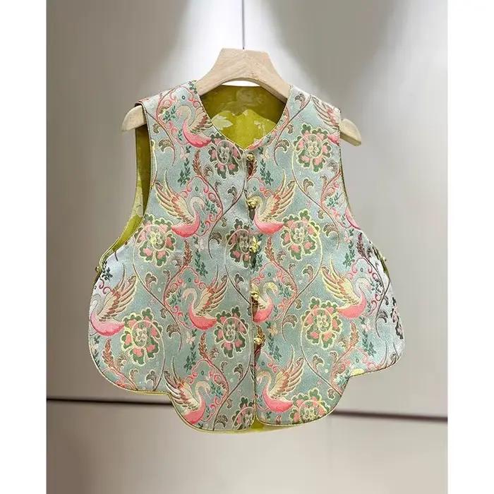 Nouveau Gilet Brodé pour Femme, Style National Chinois, Veste d'Été Polyvalente