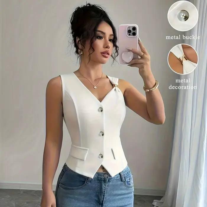 Gilet de mode pour femmes, de qualité supérieure, uni, style professionnel pour les trajets quotidie