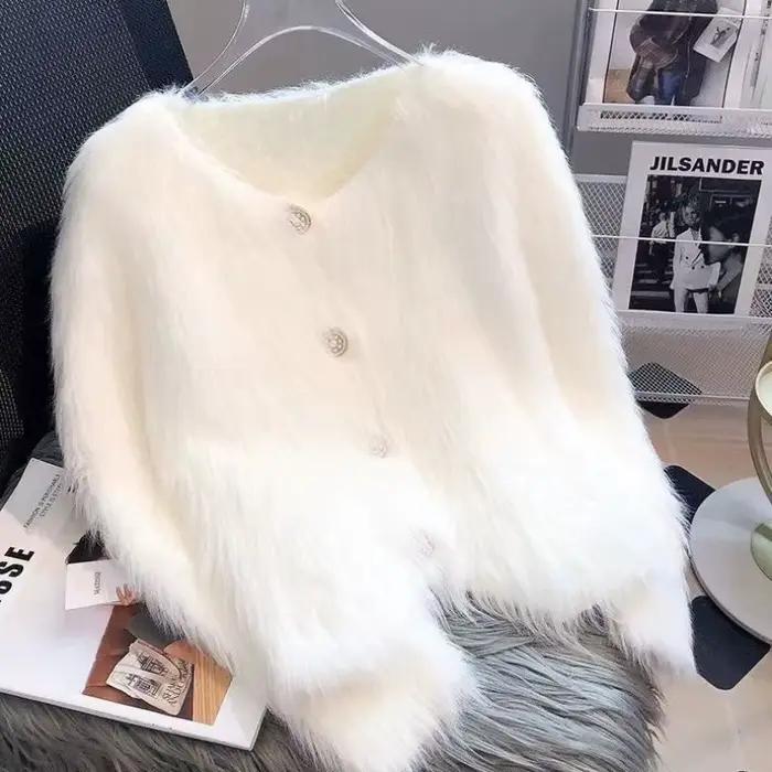 Espèrement-Cardigan à col en V pour femme, Doux, Doux, Esthétique, Style français, All-Match, Street