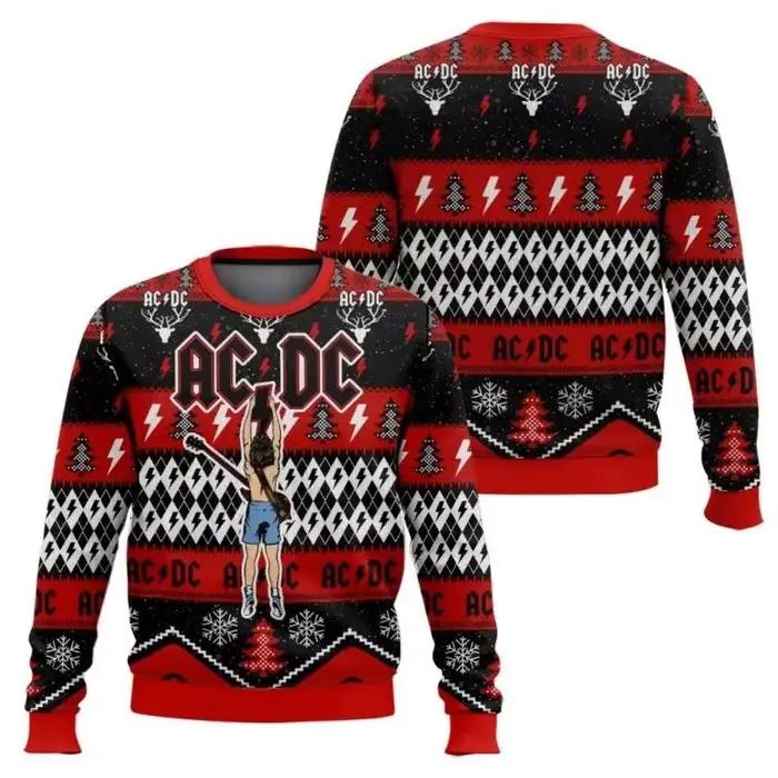 Pull de noël moche pour hommes, pull amusant de fête de vacances, groupe de rue pour jeunes, col ron