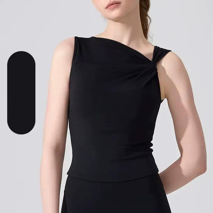 Gilet de yoga au design asymétrique pour femmes, antichoc, beau dos, soutien-gorge ajusté, soutien-g
