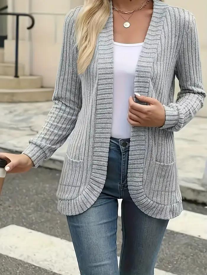 Pull cardigan sur le devant élégant pour femme