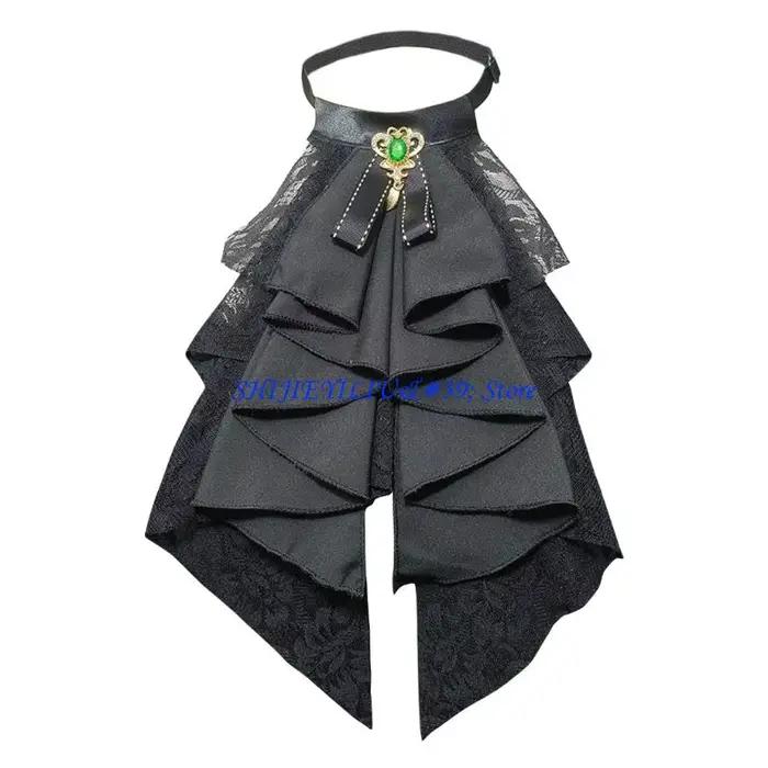 E21F – Faux col détachable en dentelle, élégant, avec Design à volants, Jabot, vêtements cou pour ma