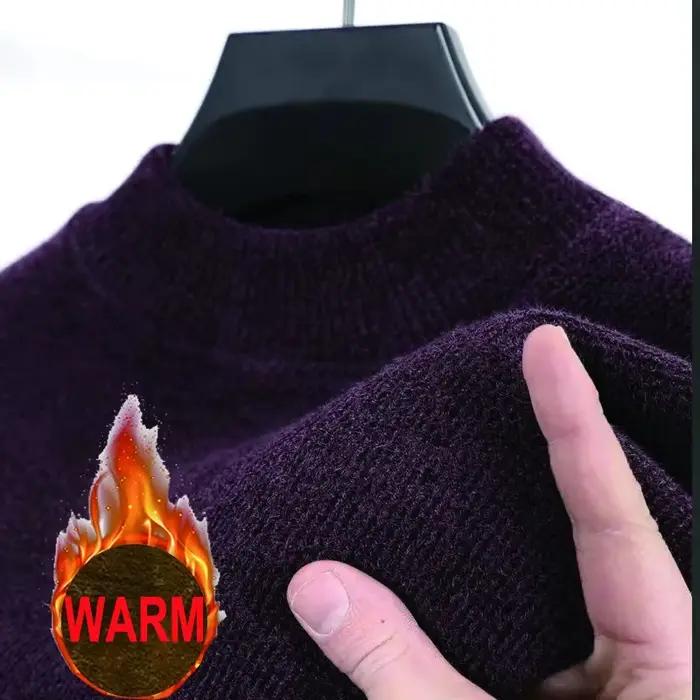 Hommes tricots pull nouveau automne hiver à manches longues couleur unie pulls mâle marque décontrac