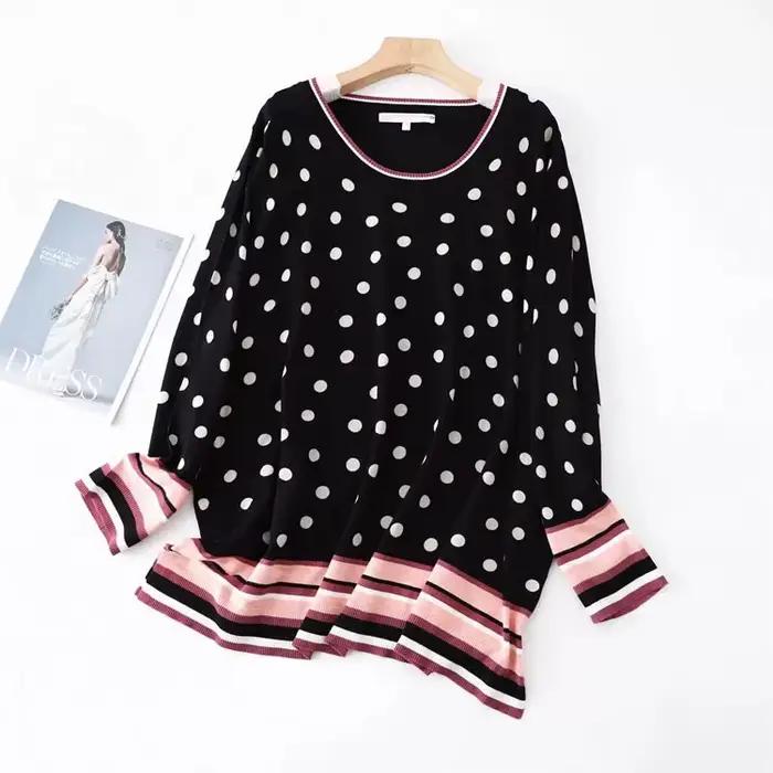 Commerce extérieur commande originale style européen et américain pull tricoté pour femmes rayé col 