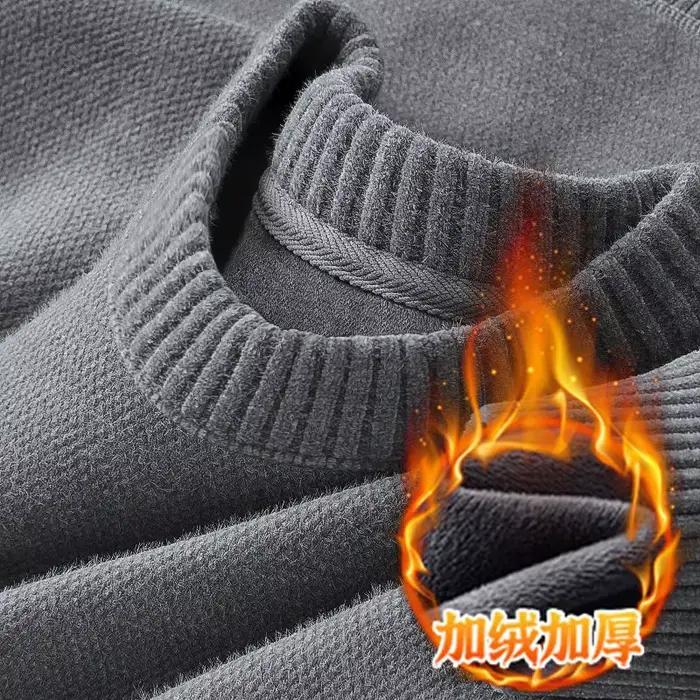 2025 nouveau peluche épais chaud pull décontracté velours rembourré chaud solide pulls fond tricots 