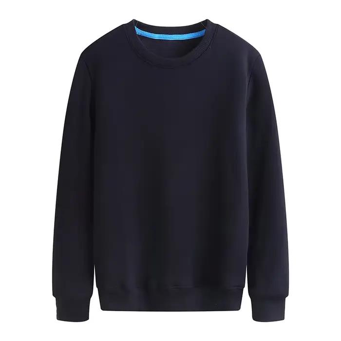 Pull à manches longues et col rond pour hommes, 100% coton et velours, Logo brodé imprimé personnali