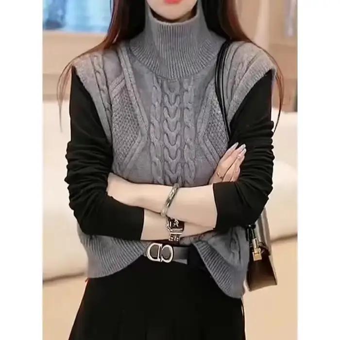 Pull femme Cardigan ample gilet tricoté femme gilet gris porter au travail vêtements bon marché vête