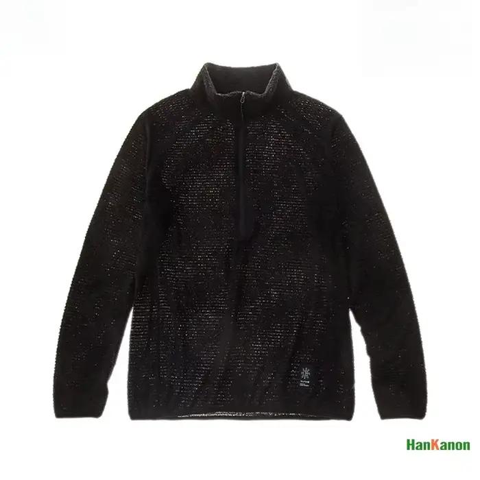 Sweat-shirt à col montant et demi-zip pour femme, couche de base polyvalente en polaire respirante p