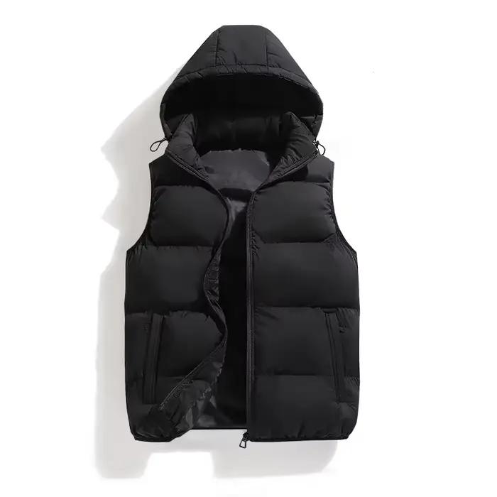 Hommes gilet veste chaude sans manches vestes hiver imperméable à l'eau manteau à glissière automne 