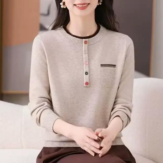 Pulls Femmes hauts nouveau printemps automne tricots Femme vêtements décontracté tricoté Blouse femm
