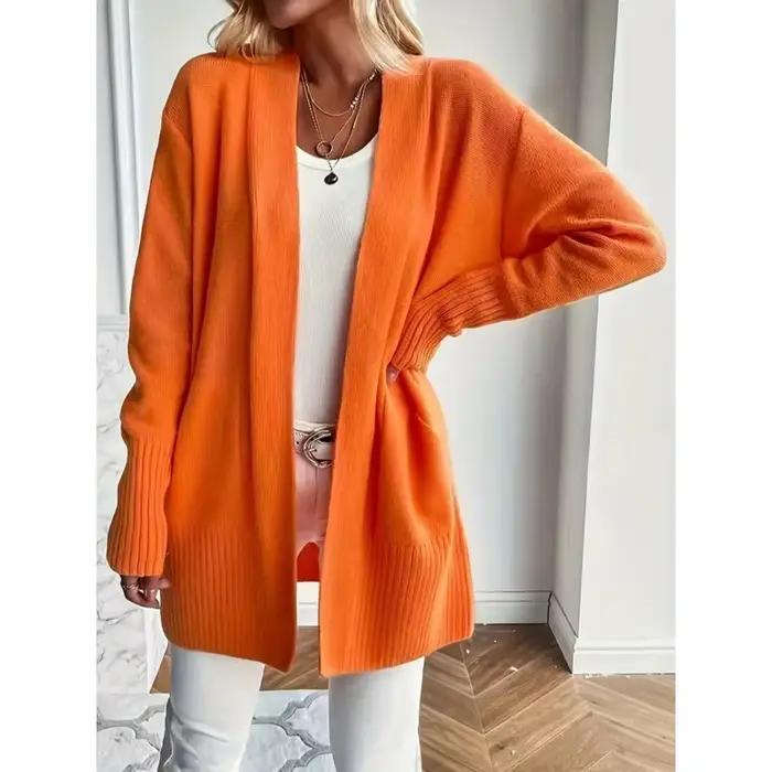 Cardigan tricoté pour femme, grande taille 1XL-5XL, couleur unie, décontracté, ample, manteaux, nouv