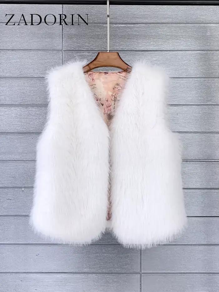 ZADORIN 2026 – Nouvelle Collection Automne Hiver – Gilet en fausse fourrure pour femme – Décontracté