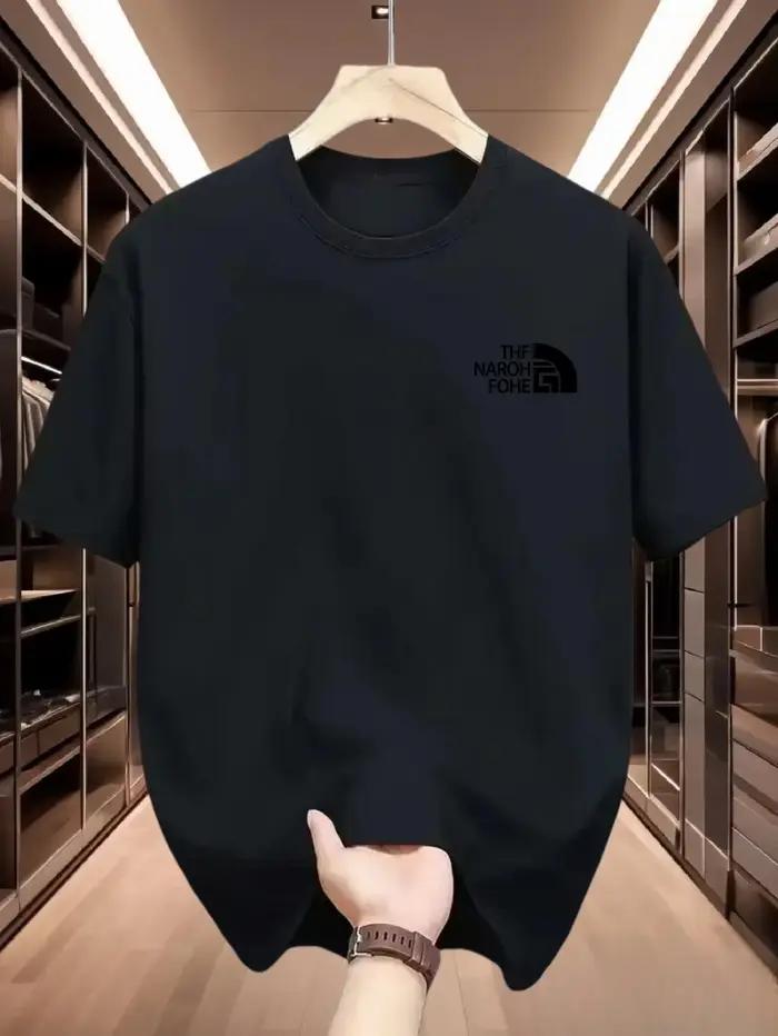 T-shirt à manches courtes et col rond pour hommes, T-shirt polyvalent et décontracté, imprimé, doux 