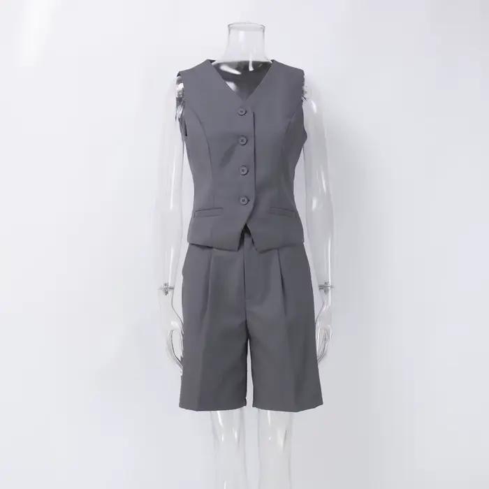 Gilet gilet costume 2026 printemps et été col en v simple boutonnage gilet droit costume short