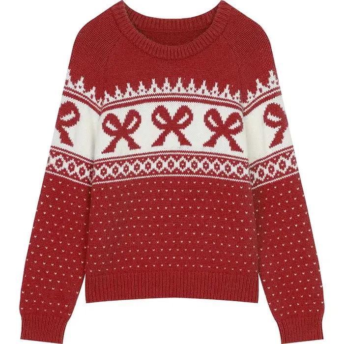 ELFSACK Pull ample Fair Isle pour femme
