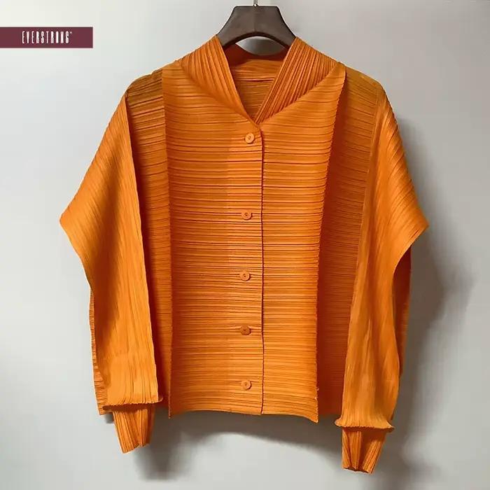 Cardigan cape plissé lavande, coupe ample, style minimaliste à un bouton, vêtement d'extérieur court