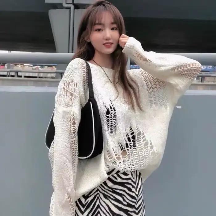 Pull Amissié à Manches sulfpour Femme, Vêtement Fin, Design de Mode, Solide, Harajuku Mujer Chand64.