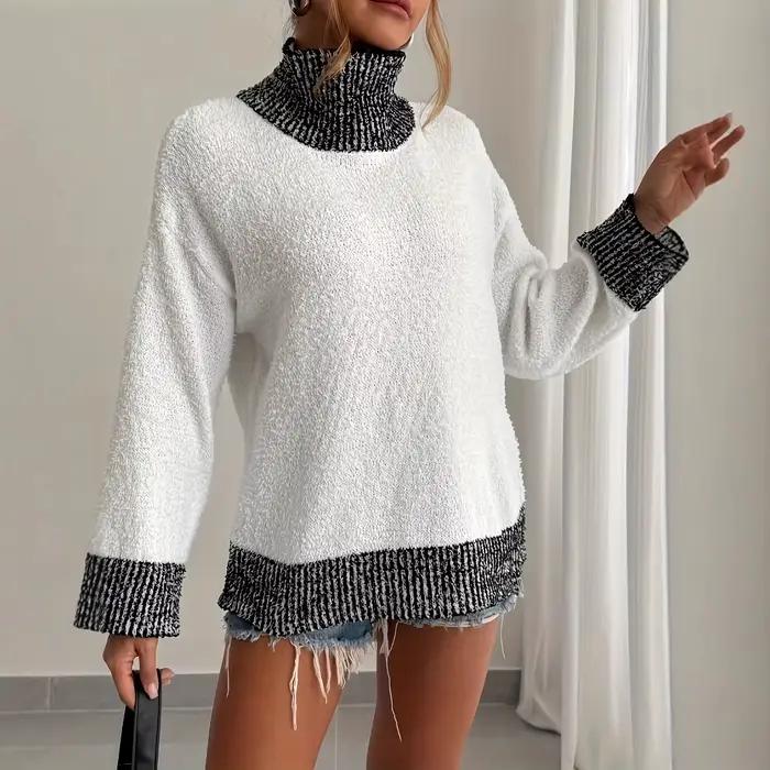 Pull ample pour femmes, haut étendu, tempérament élégant en automne et en hiver
