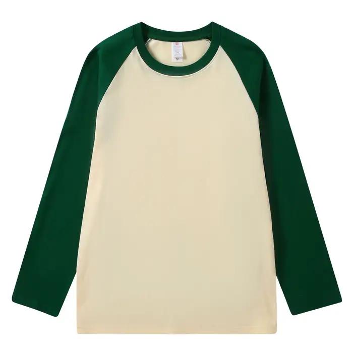 T-Shirt Raglan à manches longues pour femmes, sweat-shirt ample à col rond, couleur américaine, épis
