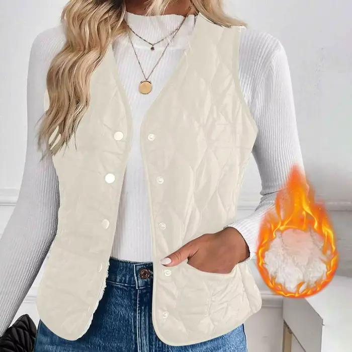 Gilet chaud pour femmes, léger, fin, court, à simple boutonnage, coupe-vent, gilets d'hiver pour spo