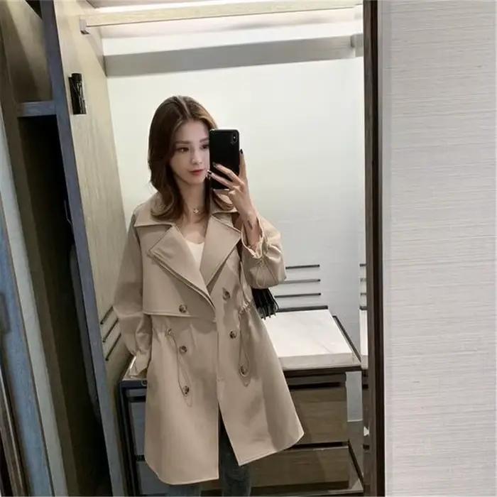 Manteau coupe-vent mi-long pour femme, nouvelle collection printemps-automne, style décontracté ampl