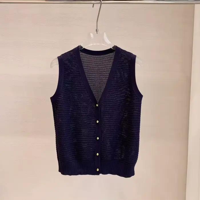 Cardigan tricoté sans manches à col en v pour femmes, haut décontracté à la mode