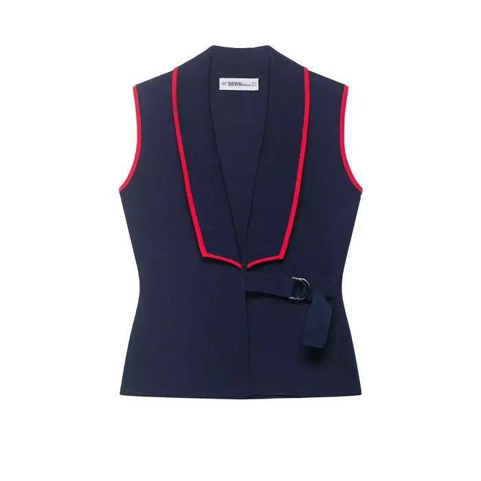 Nouvelle tenue d'été 2026 pour femme, mode européenne et américaine, gilet sans manches à col en V, 