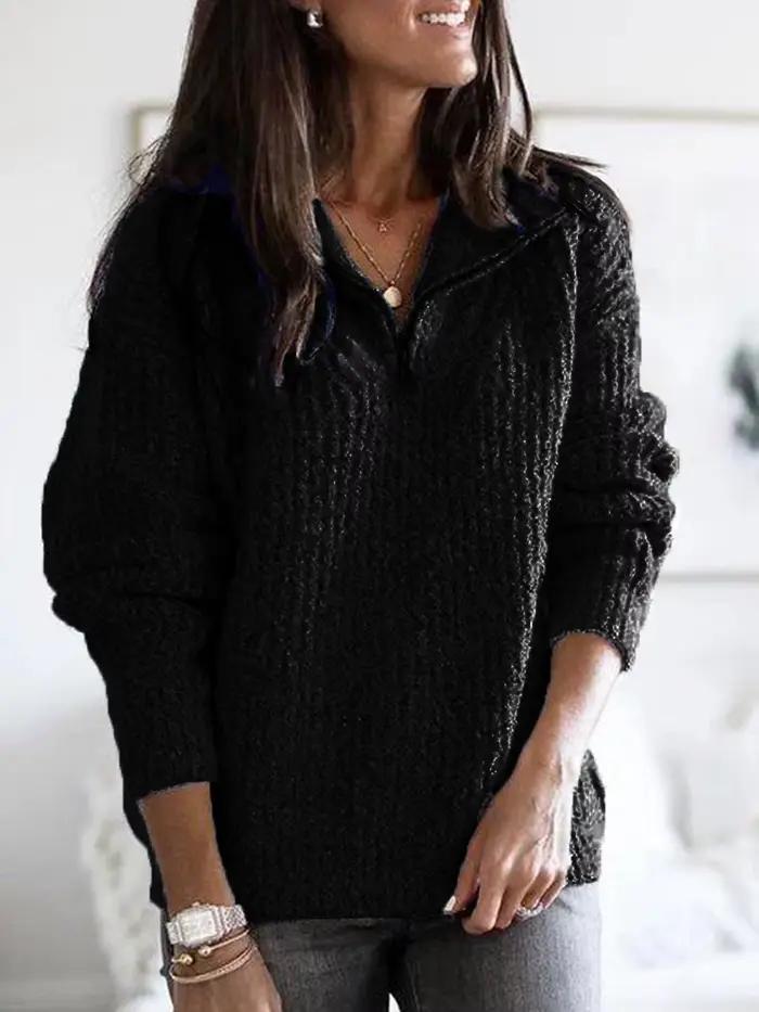 2026 femmes nouvelle mode haute qualité polyvalent confortable décontracté pull à fermeture éclair à