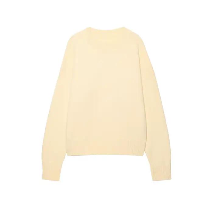 Mode gris col rond tricoté pull femmes à manches longues surdimensionné pull haut 2025 automne femme