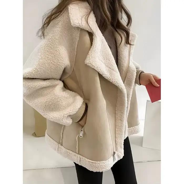 Gilet en fourrure d'agneau pour femme, vêtement d'extérieur épais et tendance pour l'automne et l'hi