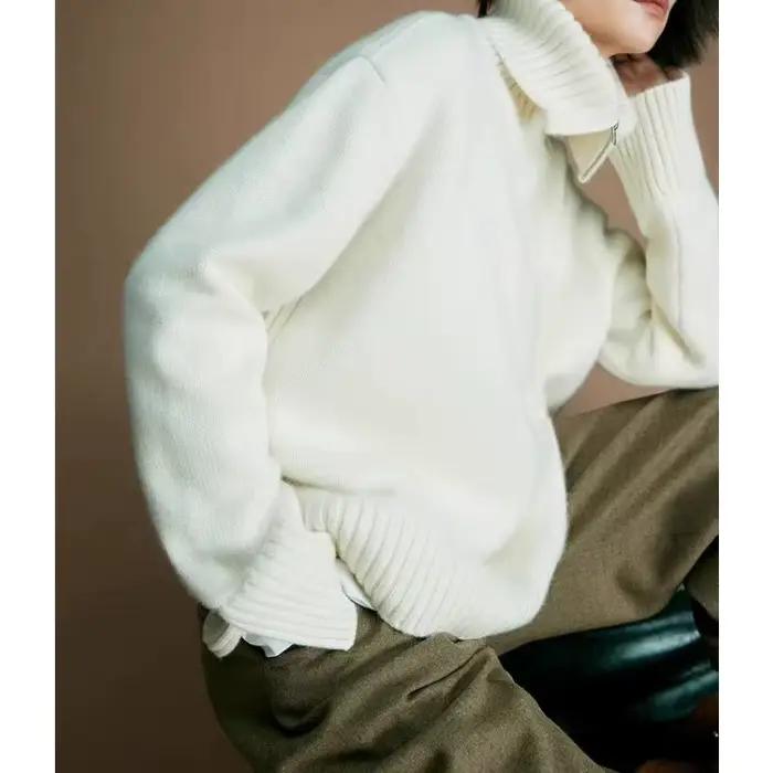 Pull à revers décontracté, nouveau style 2025 – Haut tricoté en laine avec un look sophistiqué et dé