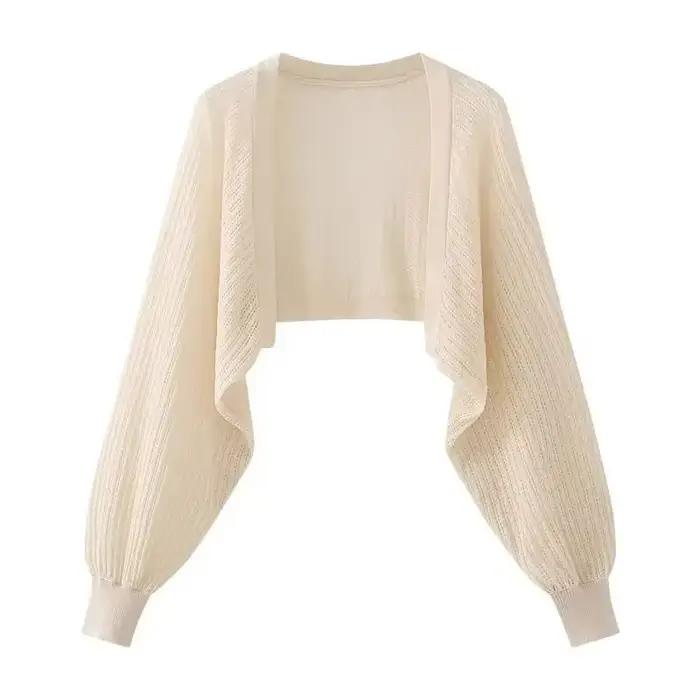 Cardigan tricoté en soie glacée française, résistant au soleil, veste fine d'été pour femmes, gilet,