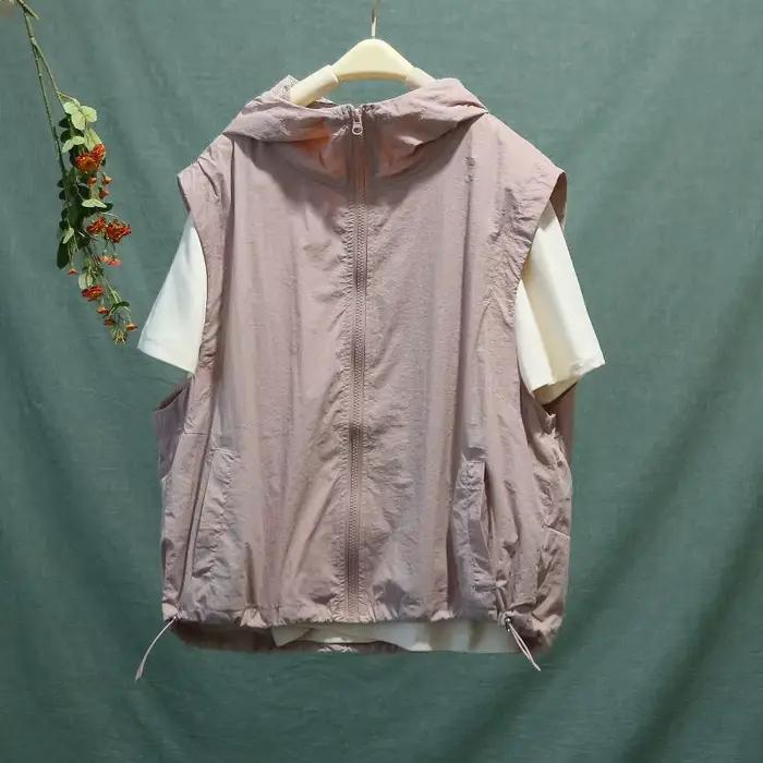 Gilets Cargo à capuche pour femmes, fermeture éclair, décontracté, ample, solide, Sports de plein ai